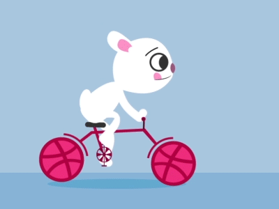 Dribbble Rabbit adobe aftereffects animation bicycle debut dribbble rabbit white