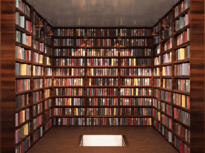 Infinite Library Rooms 3D loop 3d animation 3d illustration 3d loop animation book bookshelf c4d cinema 4d illustration library loop model redshift satisfying