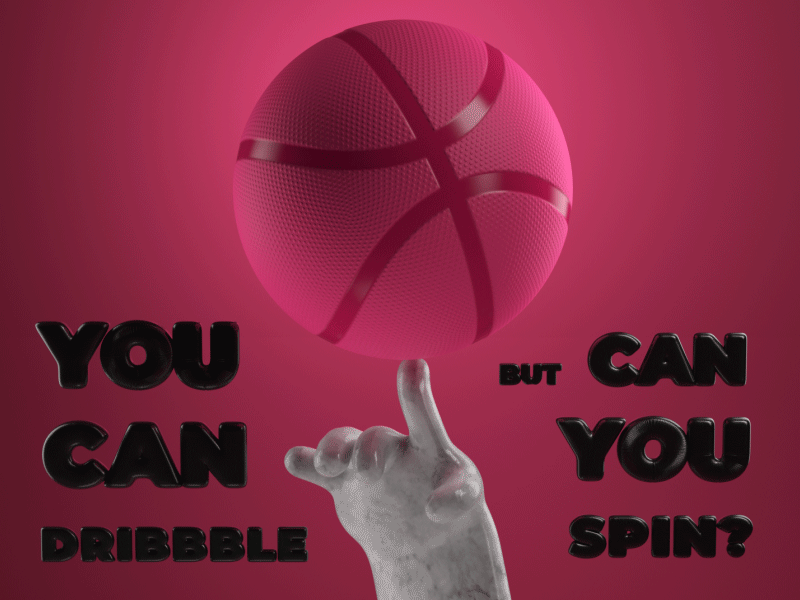 Hello Dribble! Can You Spin? 3d animation animation basketball c4d cinema 4d debut debut shot dribbble hello dribble hi dribbble loop model motion