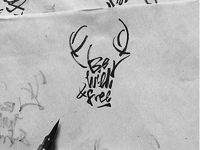 Bwild&free amirathan noori brush‬ ‪ deer free handtype‬ ‪ ink‬ wild wild deer ‎calligraphy‬ ‪ ‎hand writing‬