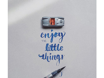 • Enjoy the little things amirathan brushpen calligraphy car vintage handlettering handtype porsche porsche550 vintage