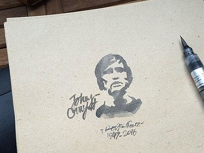 Legend never die amirathan barcelona legend brush handtype ink johan cruyff sketchbook