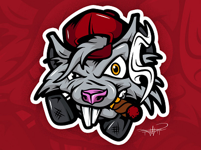 Slap Rat character character design colors design flat illustration illustrator rat red sticker street vector