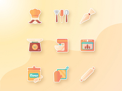 Cook Icon Series by uxmarker bread chef cook cookies element food icon kitchen mom ui vector