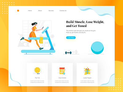 Hellofit Website - Landing Page agency app design design fitness fitness app gym health illustration landingpage product trainer ui uidesign vector website workout