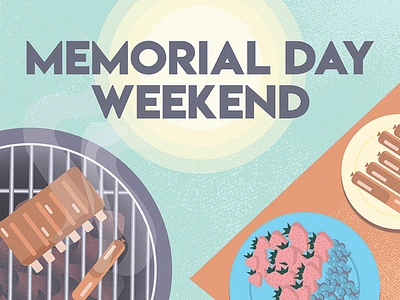 Memorial Day Illustration bbq flyer illustration illustrations memorial day party poster