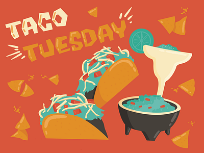 Taco Tuesday chips design events guacamole illustration illustrator margarita procreate taco taco tuesday tacos