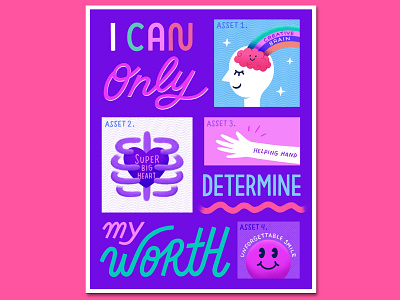 I Can Only Determine My Worth book cover chart cover cover design illustration illustration design lettering artist motivation motivational quotes positivity poster poster art poster design