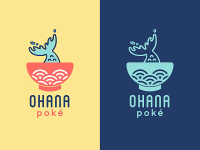Logo Concept - Poke Restaurant clean colorful fish fun logo iconic logo poke