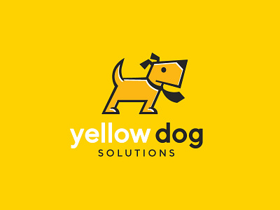 Logo Concept - Branding Agency clean cute dog fun logo simplistic yellow yellow dog
