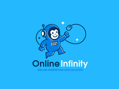 Logo Concept - Marketing Agency astronaut clean creative fun funky iconic logo monkey