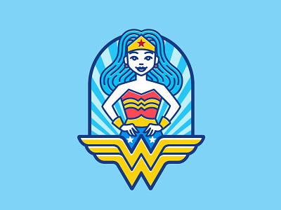 Superhero Badge - Wonder Woman badge challenge character clean fun logo iconic superhero