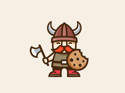 Viking character design cookie creative cute fun logo iconic illustration logo simple viking