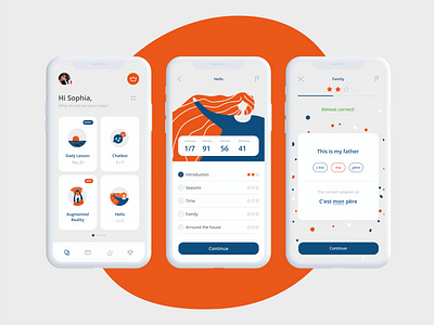 Language Learning App app concept design illustration mobile ui ux