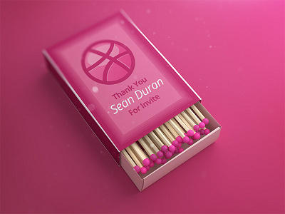 Thank You, Sean! 3d cg dribbble matches pink thank