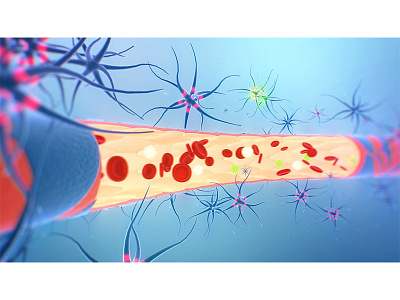 Medical animation attempt animation blood cells drugs medical neurons