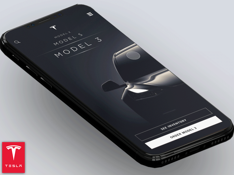 Tesla Mobil App concept debut elon gif musk tesla transition ui ux
