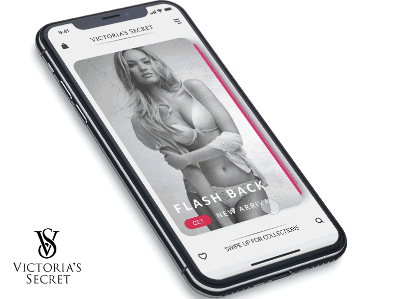 Victoria's Secret Shopping App animation debut gif minimal translation minimalist shopping ui ux victoria