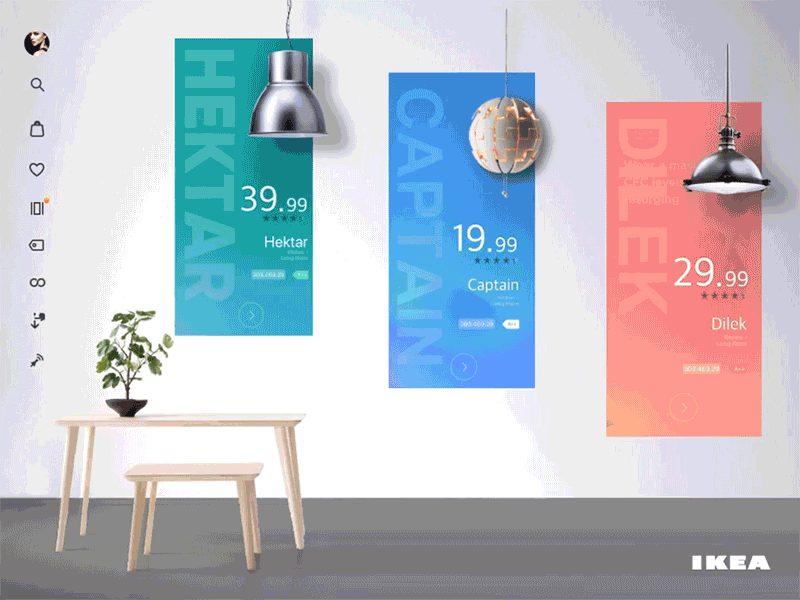 Ikea Wall Cards Vision animation cards shop ui ux vision