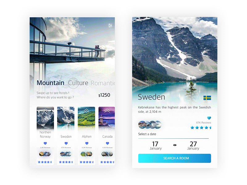 Discover Travel and Booking App animations booking gif travel ui ux