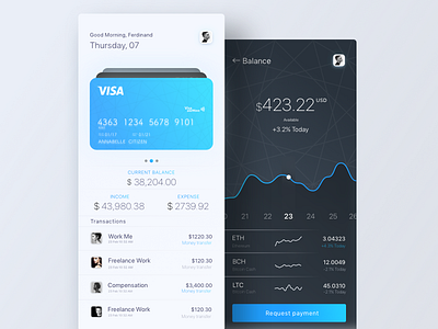 Finance app of the NCS finance app smooth ui user interface ux visual design