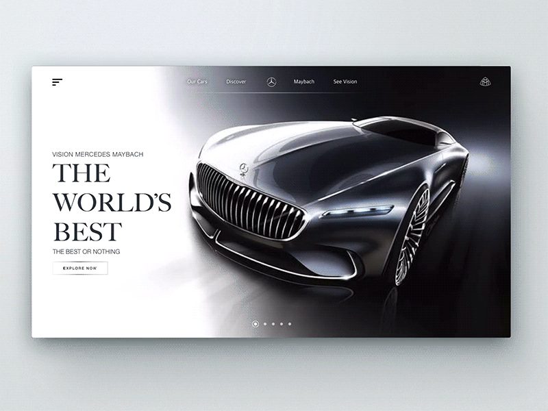 Vision Mercedes Maybach Home Page animations automative maybach mercedes ui ux vehicle