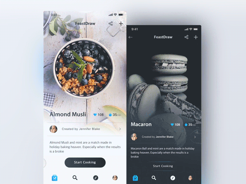 FeastDraw - Recipe App animation debut food recipe smooth transitions ui ux