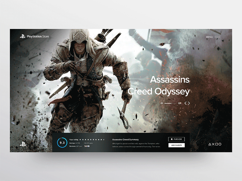 Assassins Creed PS Store Redesign animation assassins creed debut design motion ps redesign smooth store
