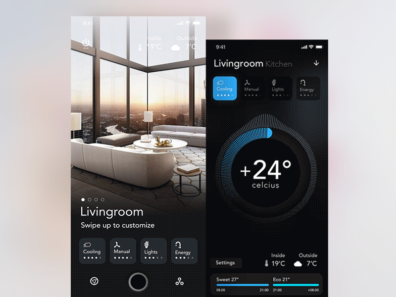 Smart Home App Concept 3d ae animation app debut design home smart smarthome smooth transition ui ux