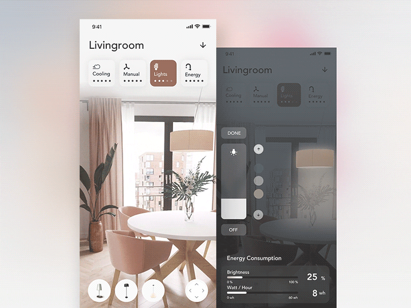 Tars Smart Home App - Lights ae animation concept gif home kit minimal sketch smart smooth transition ui ux