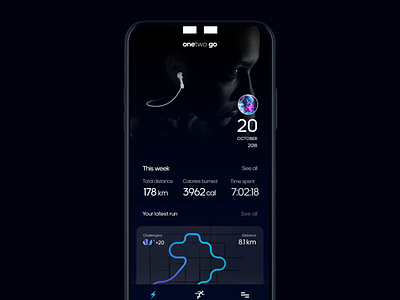 onetwo go - Mobile & Smart watch animation apple watch dailyui debut running app sport app sport ui sports uxd watch watch ui