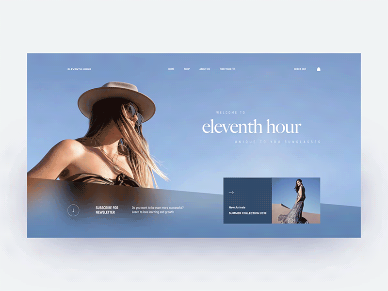 Eleventh Hour Responsive Scale animation clean concept debut fashion gif light minimal smooth transition ui ux