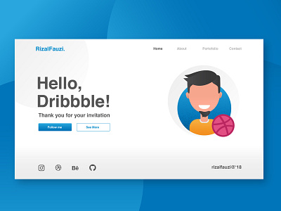 Hello Dribbble! debut design dribbble first shot flat hello hello dribbble illustration portofolio ui ux vector web