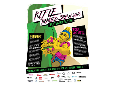 Rifle Rendezspew 2018 Poster climbing poster design poster designer rifle rock climbing
