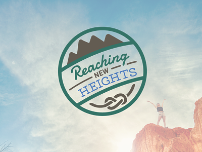 Reaching New Heights Logo branding climbing illustration vector