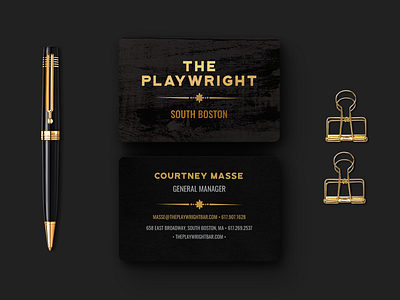 The Playwright Business Card business card design minimal typography