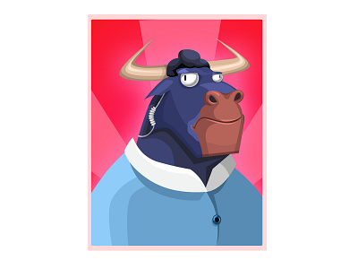 Bull 2d art art casual game character concept game art illustration style vector