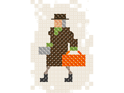 Elderly Woman with Luggage craft design graphic design illustration illustrator people pixel art shape woman