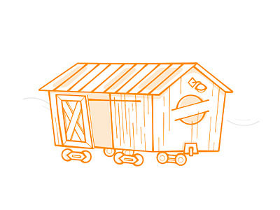 Boxcar affinitydesigner illustration orange simple train vector vector illustration