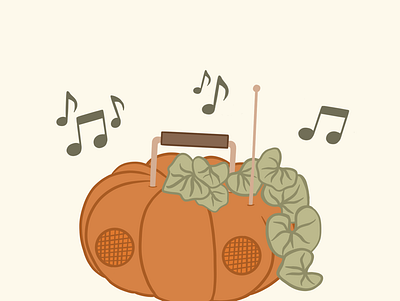 Monster Mash cute cute illustration halloween illustration inktober music november october pumpkin pumpkin patch radio