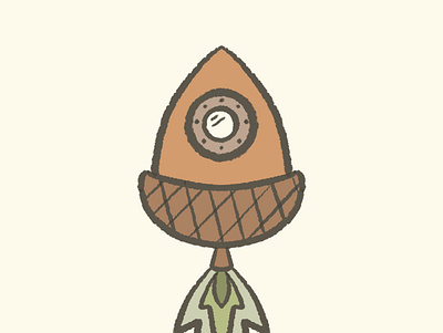 Acorn Rocket acorn autumn cute fall illustration rocket