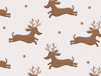 Dachshund Through the Snow christmas cute dachshund dog holidays pattern rudolph winter xmas