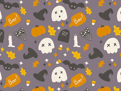 Spooky Halloween cute halloween illustration inktober october pattern procreate spoopy