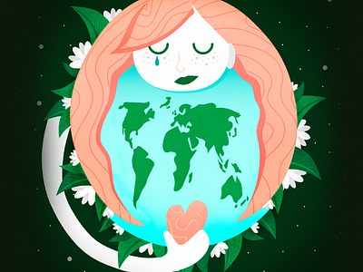 Mother Nature character design cute design earth illustration illustrator mother earth mother nature stay home vector