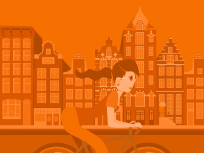 Travelgram - Amsterdam after effects amsterdam animation bike character animation character design design illustrator motion motion graphics the netherlands travel