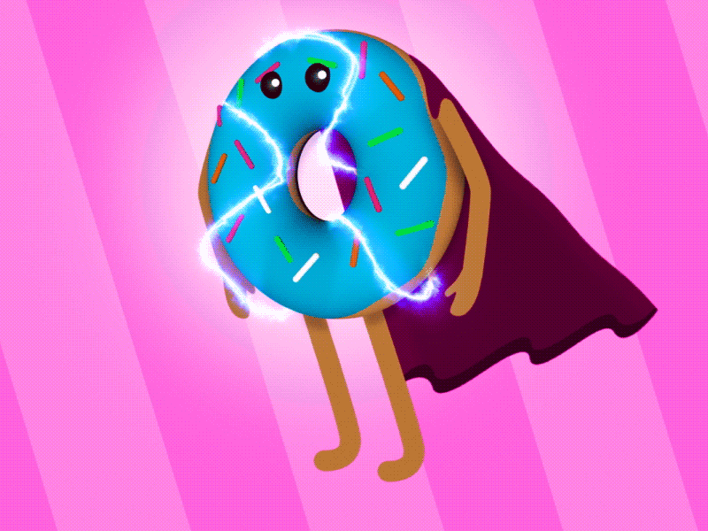 Donut Hero after effects animation c4d character design cute design donut illustration mdcommunity motion design motion graphics motiongrapher