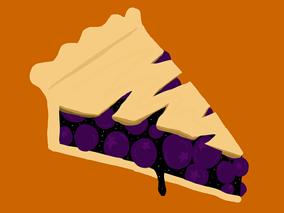 Boo-berry Pie blueberry pie boo cute design fruit halloween illustration illustrator inktober pie slice spooky vectober