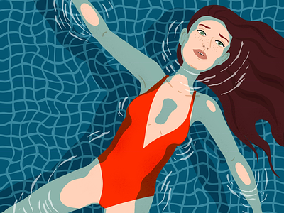 The Meditation Pool lady in water meditation pool procreate water woman