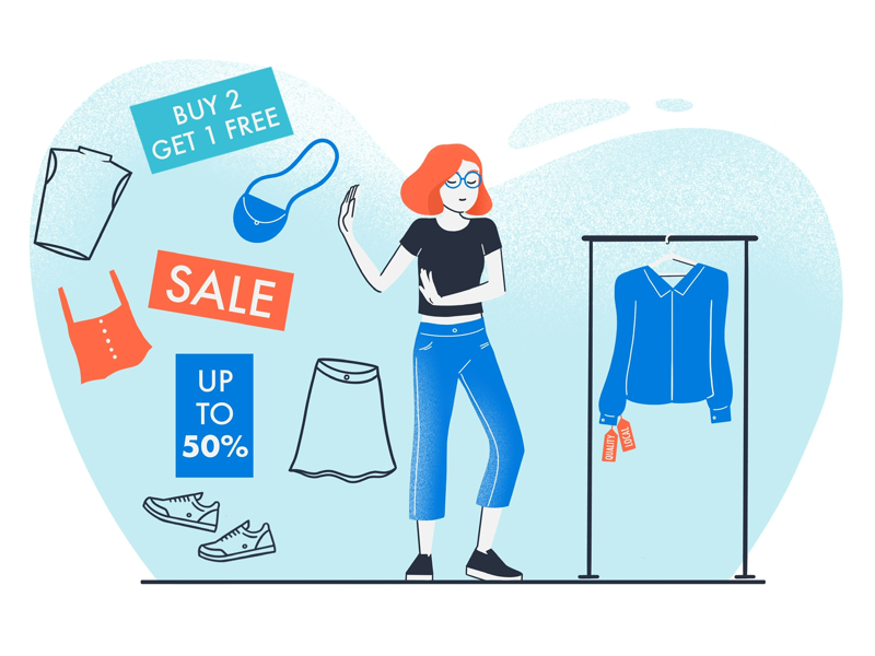 Stop Fast-Fashion digitalart ui ux procreate photoshop flatdesignillustration eco-friendlyactions flatillustration illustration sustainablefashion ecofriendly