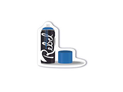 Rebel sticker - blue spray paint branding logo spraycan spraypaint sticker typography
